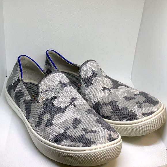 Rothy's Kid's Slip-on Grey Camouflage Sneakers ~ Kid Size 3 Shoes, Gray Camo - Picture 9 of 9